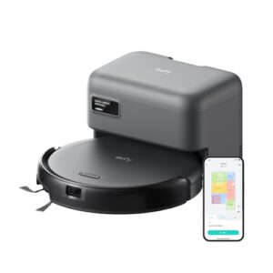 eufy Robot Vacuum C10 with Self Emptying Station. Up to 60 Days Hands Free Cleaning. Edge Expansion Brush. 4000Pa Powerful Suction. 2.85-Inch Slim Shape. Smart Mapping. Lidar Navigation