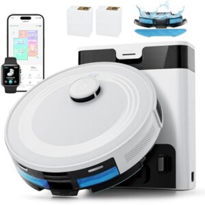 Lefant LiDAR Robot Vacuum and Mop. 45-Day Self-Emptying. 190° PSD Obstacle Avoidance. Customized Cleaning. Multi-Floor Mapping. 5500Pa Strong Suction. 140 Min Runtime. WiFi/Alexa/APP/iWatch. M2 Pro