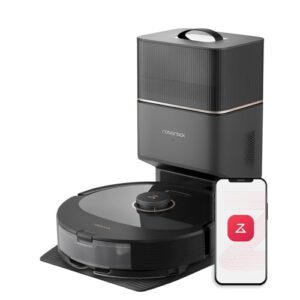 roborock Q8 Max+ Robot Vacuum and Mop. Self-Emptying. Hands-Free Cleaning for up to 7 Weeks. Reactive Tech Obstacle Avoidance. 5500 Pa Suction. DuoRoller Brush. APP-Controlled Mopping. Black