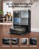 eufy X10 Pro Omni Robot Vacuum and Mop Combo. 8.000 Pa Suction. Dual Mops with 12 mm Auto-Lift and Carpet Detection. AI Obstacle Avoidance. Auto Mop Washing. Auto Drying. Self-Emptying. Self-Refilling