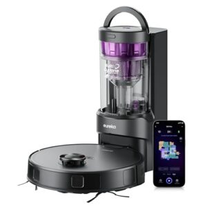 Eureka E20 Plus Robot Vacuum and Mop Combo. Robot Vacuum Cleaner with Bagless Self Emptying Station. 45-Day Capacity 8000Pa Suction and Anti Hair-Tangling Brush App Control LiDAR Navigation