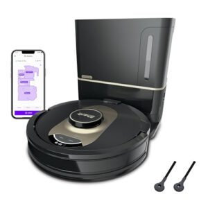 Shark AV2501AE AI Robot Vacuum with XL HEPA Self-Empty Base. Bagless. 60-Day Capacity. LIDAR Navigation. Perfect for Pet Hair. Compatible with Alexa. Wi-Fi Connected. Carpet & Hard Floor. Black